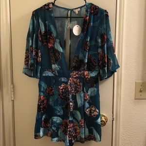 Sheer and velvet, short romper!